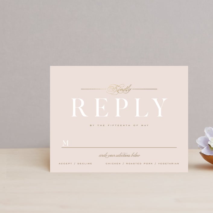 "Lovely Day" - RSVP Cards in Rose Quartz by Leah Bisch - Front