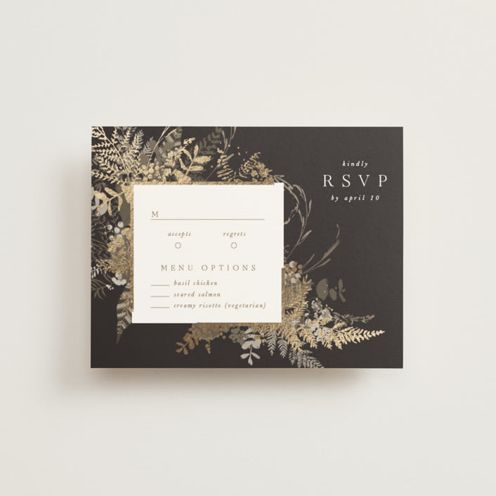 "Garden" - RSVP Cards in Mahogany by Leah Bisch - Front
