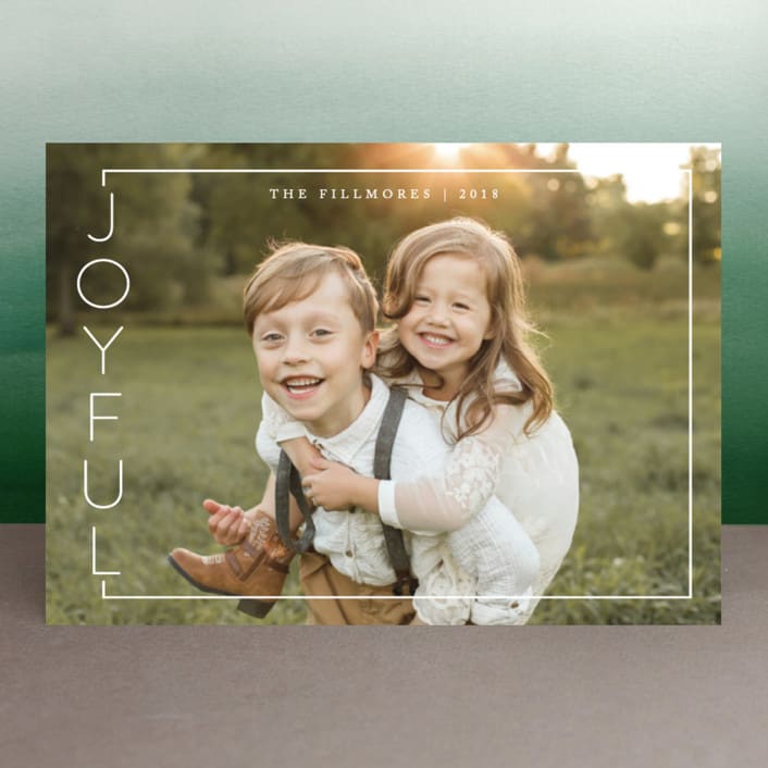 "Side of Joy" - Retired Holiday Cards in Snow by Kate Sorensen - Front