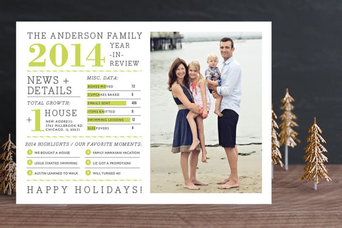 "Family Year in Review" - Retired Holiday Cards in Pear by cambria - Front