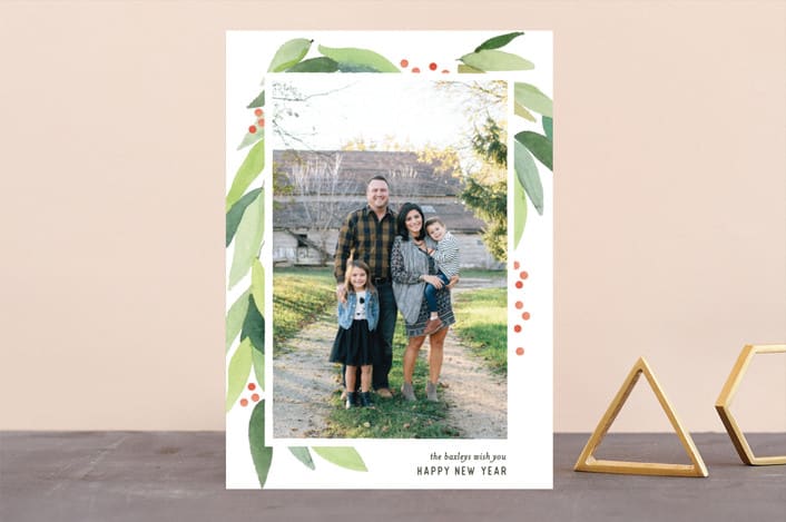 "Holiday Wreath" - Retired Holiday Cards in Snowfall by Krissy Bengtson - Front