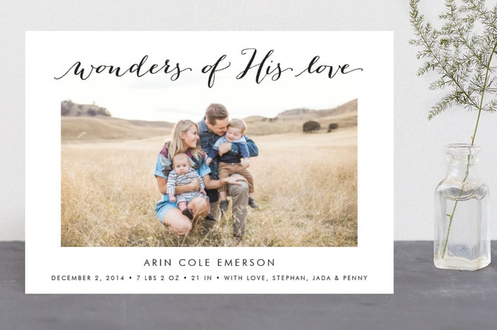 "Wonders of His Love" - Retired Holiday Cards in Oynx by Lehan Veenker - Front