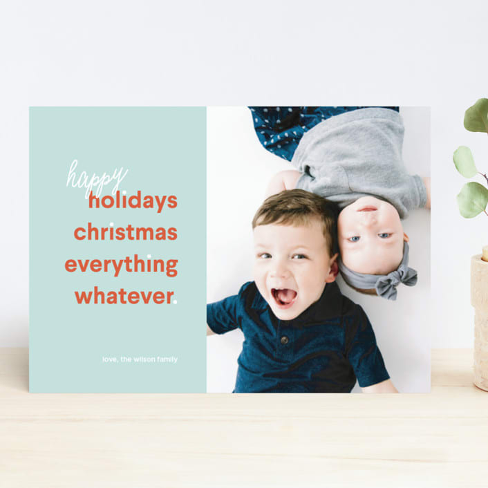 "Happy Whatever" - Retired Holiday Cards in Wintermint by Kim Chow - Front