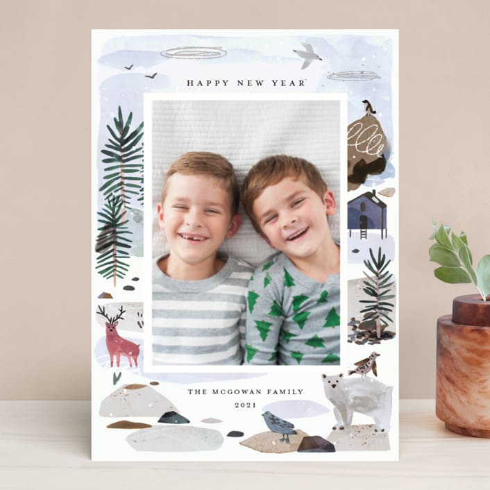 "Winter Ice" - Retired Holiday Cards in Sky by Morgan Ramberg - Front