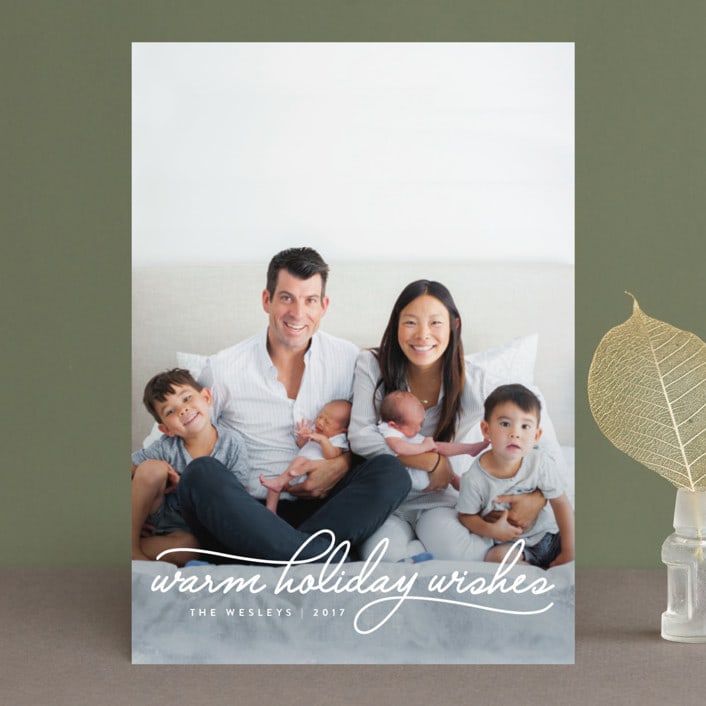 "Warm Holiday Wishes" - Retired Holiday Cards in Icing by Design Lotus - Front