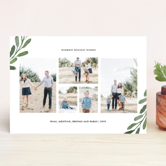 "joyous simplicity" - Retired Holiday Cards in Evergreen by Mango Ink - Front