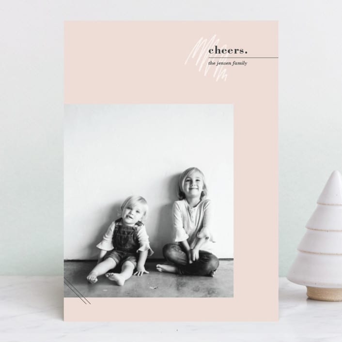 "minimalist." - Retired Holiday Cards in Blush by Olivia Goree - Front