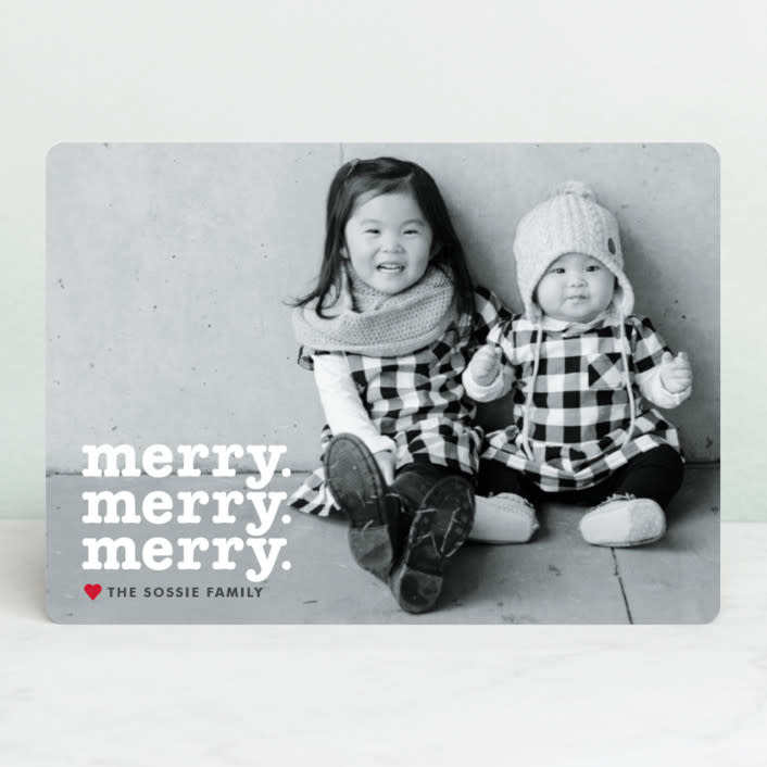 "Merry Times 3" - Retired Holiday Cards in Snowflake by Abby Munn - Front
