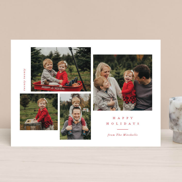 "Modern Times" - Retired Holiday Cards in Berry by Carolyn MacLaren - Front