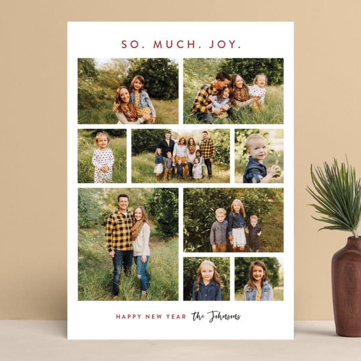 "So.Much.Joy." - Retired Holiday Cards in Cranberry by Lisa Assenmacher - Front