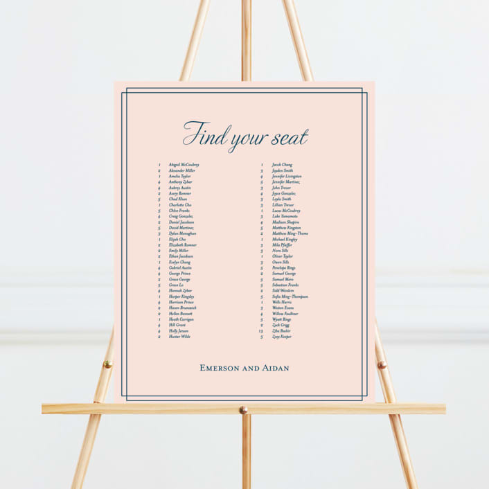 "Chic Gala" - Seating Chart in Cotton Candy by Kimberly FitzSimons - Front