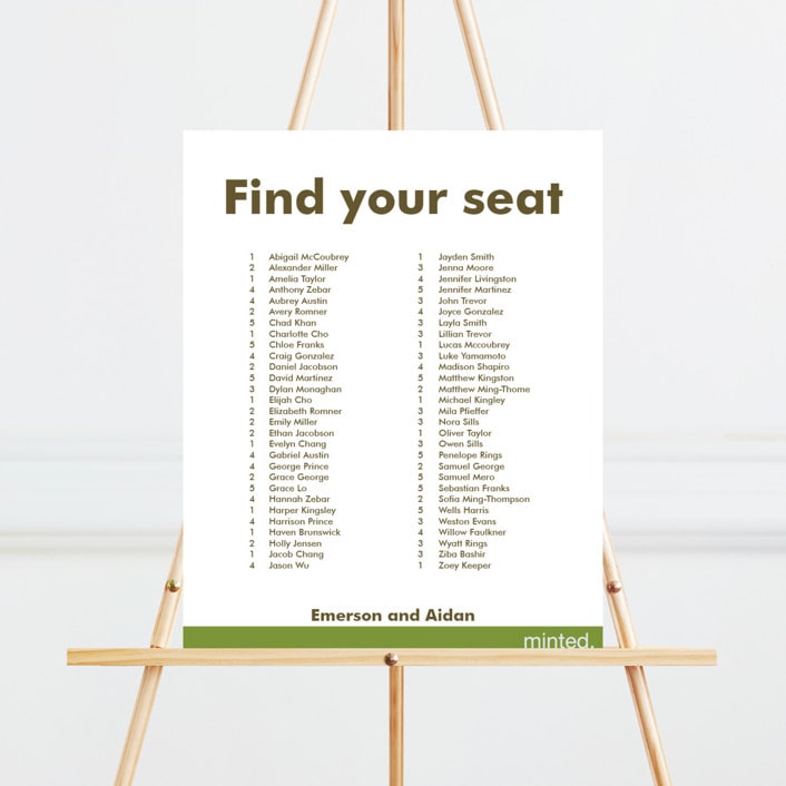 "Portrait" - Seating Chart in Mint by Minted - Front