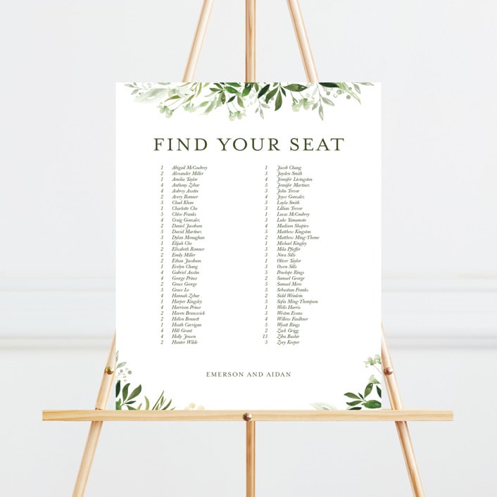 "Verdure" - Seating Chart in Garden by Leah Bisch - Front