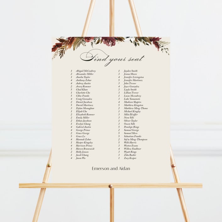 "poetique" - Seating Chart in Autumn by Kate Ahn - Front