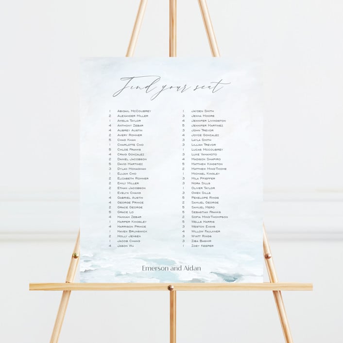 "At Sea" - Seating Chart in Sky by Nicoletta Savod - Front