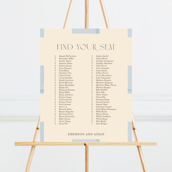 "Checker Wash" - Seating Chart in Ivory by Baumbirdy - Front