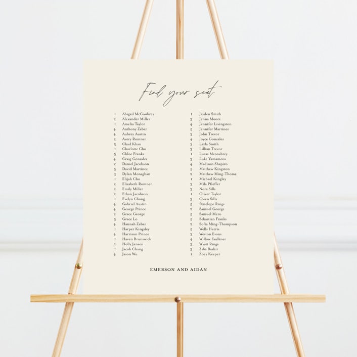 "Together" - Seating Chart in Cream Puff by Pixel and Hank - Front