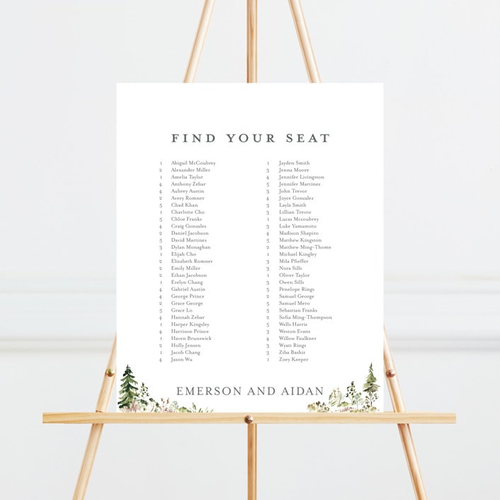 "Great Outdoors" - Seating Chart in Forest by Petra Kern - Front