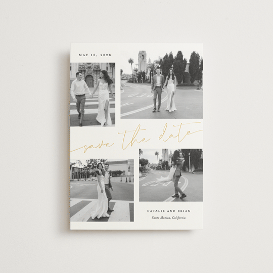 "minimal holiday gallery" - Save the Dates in Snow by Sarah Curry - Front