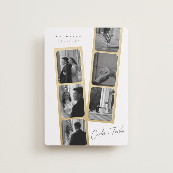 "Snapshots" - Save the Dates in Pearl by Leah Bisch - Front