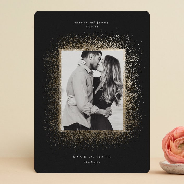 "Glittery Shine" - Save the Dates in Tuxedo by Lori Wemple - Front
