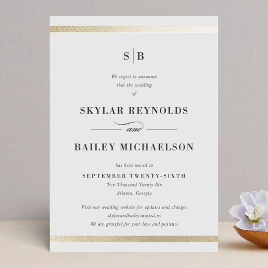 "Classic Monogram" - Save the Dates in Snow by Stacey Meacham - Front