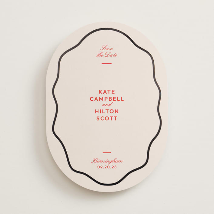"Croquet" - Save the Dates in Cherry by Megan Davis - Front