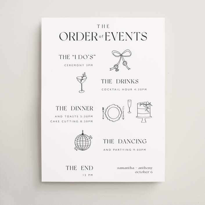 "The One 2" - Schedule Signs in Onyx by Zani van Zyl - Front
