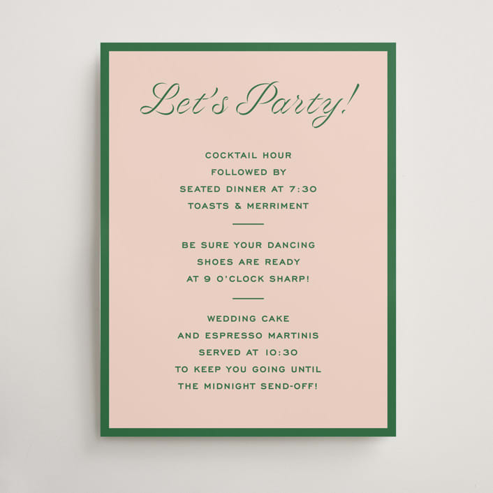 "cotillion" - Schedule Signs in Peach by Megan Davis - Front