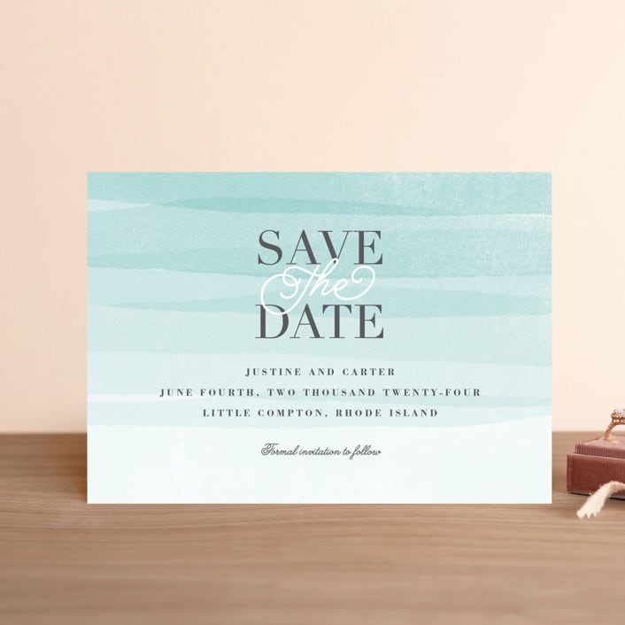 "Old Post Road" - Save the Dates in Sea Salt by Jennifer Wick - Front