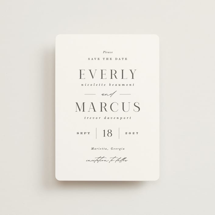 "Everly" - Save the Dates in Snow by Hooray Creative - Front