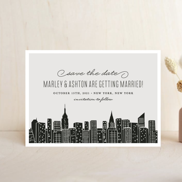 "Big City - New York City" - Save the Dates in Light Taupe by Hooray Creative - Front