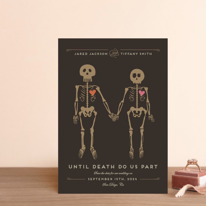 "Until Death" - Save the Dates in Golden by Katie Zimpel - Front