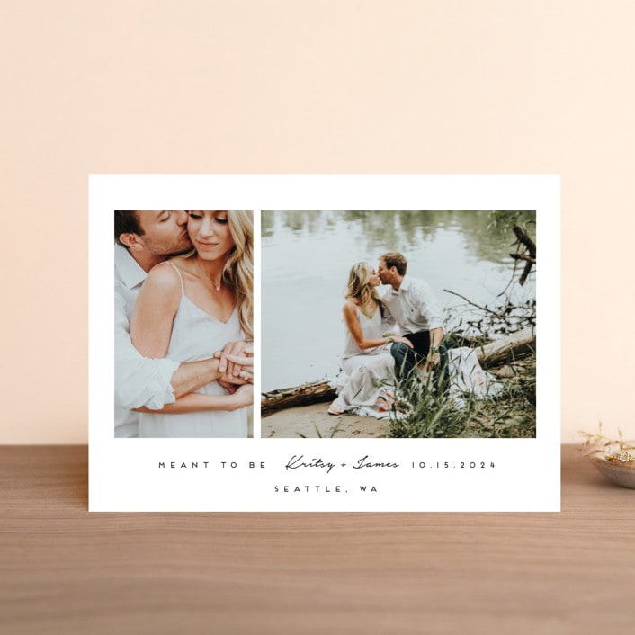 "meant to be" - Save the Dates in Tuxedo by Angela Garrick - Front