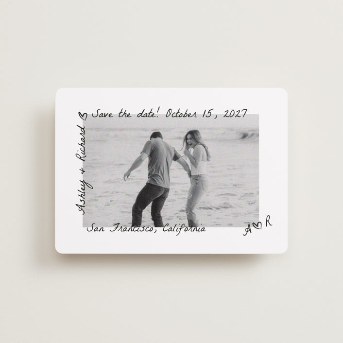 "Showered" - Save the Dates in Graphite by Claudia Orengo - Front