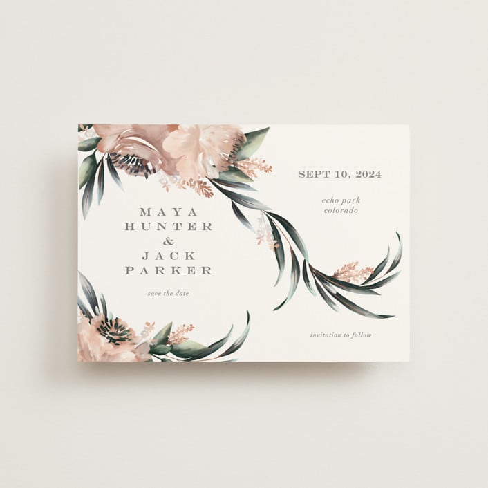 "Maya Rustica" - Save the Dates in Rose by Petra Kern - Front