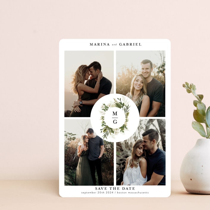 "Enchanted Greenery" - Save the Dates in Frost by Susan Moyal - Front