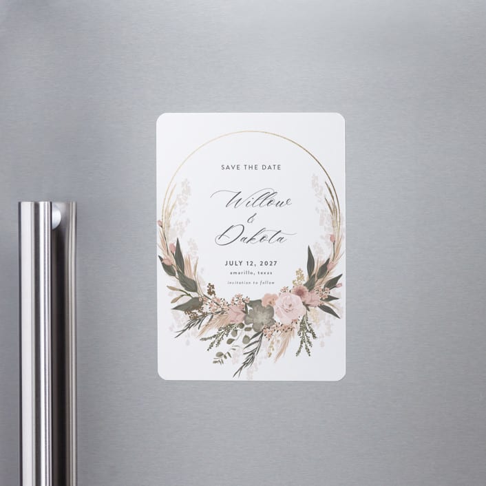 "Botanical Edge" - Save the Dates in Blush by Susan Moyal - Front