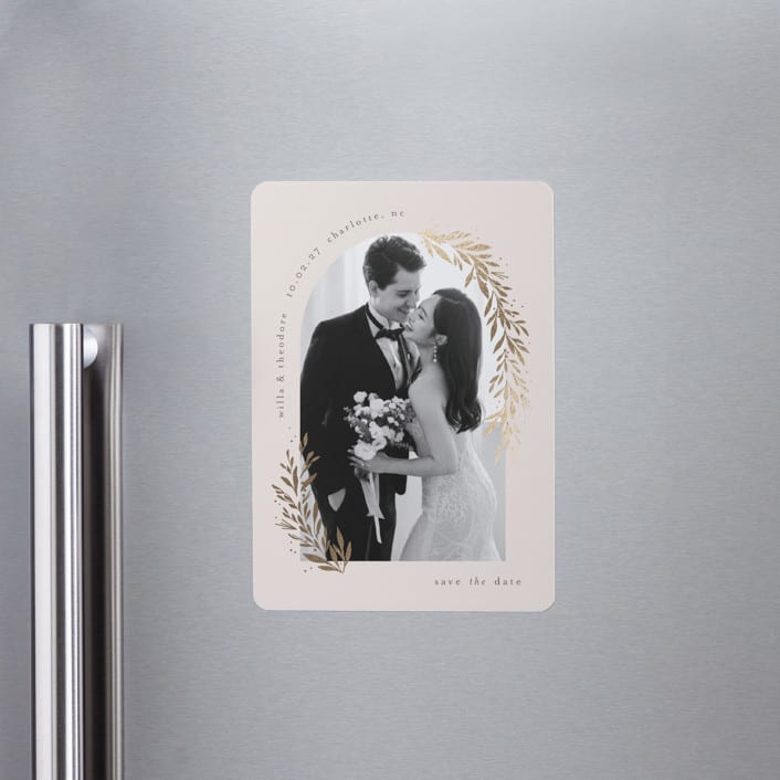 "Garland Arch" - Save the Dates in Linen by Laura Hankins - Front
