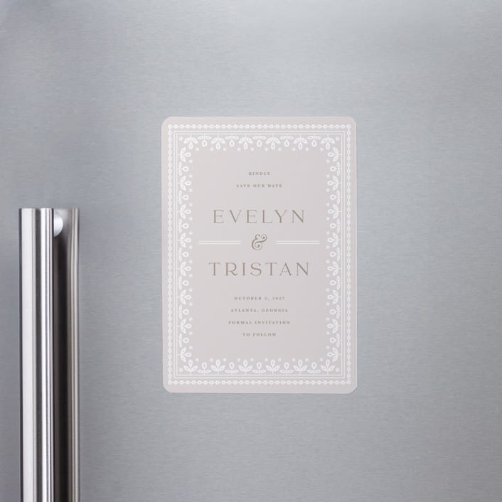 "Lace Trim" - Save the Dates in Cream by Kristen Smith - Front