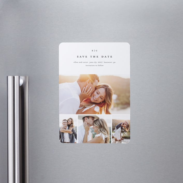 "Minimal Grid" - Save the Dates in Cotton by Stacey Meacham - Front