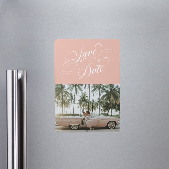 "Palm Springs" - Save the Dates in Peach by Morgan Kendall - Front