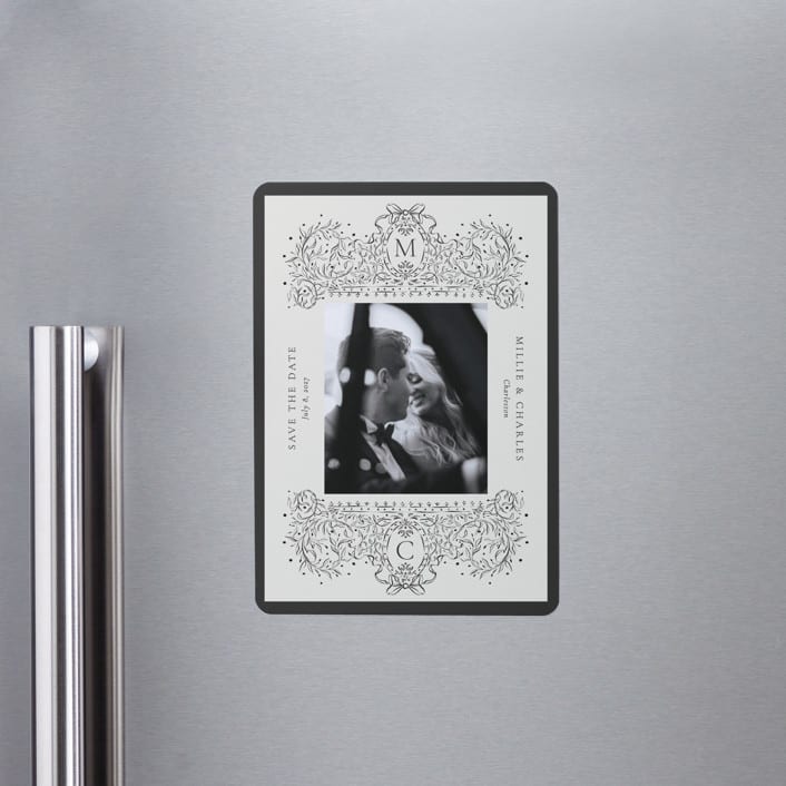 "Ornate sketched frame" - Save the Dates in Latte by Jackie Crawford - Front