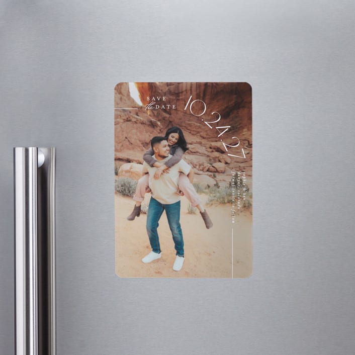 "Curved Date" - Save the Dates in Pearl by Brooke Chandler - Front