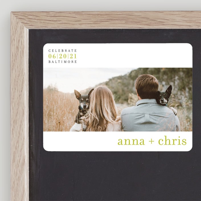 "float + celebrate" - Save the Dates in Celery by Float Paperie - Front