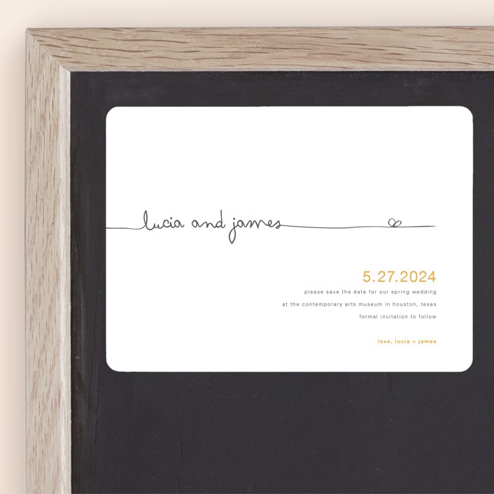 "The Happy Couple" - Save the Dates in Tangerine by R studio - Front