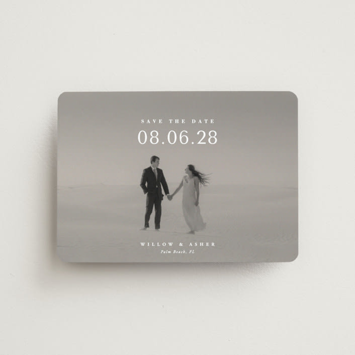 "Classic Big Date" - Save the Dates in Moonstone by Lucrecia Caporale - Front