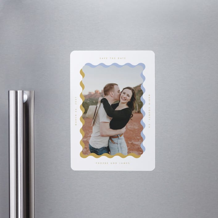 "wavy frame" - Save the Dates in Aqua by Baumbirdy - Front