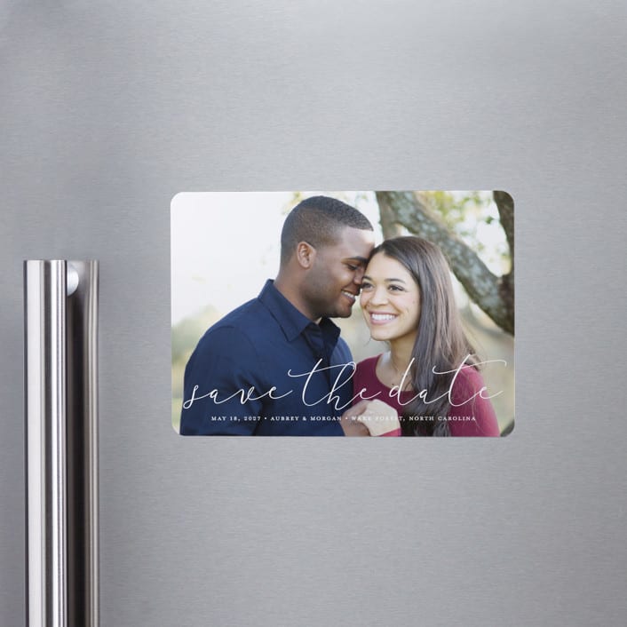 "Etched in love" - Save the Dates in Cloud by Stacey Meacham - Front