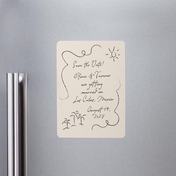 "Sunny Love" - Save the Dates in Sand by Ashley Iwafuchi - Front